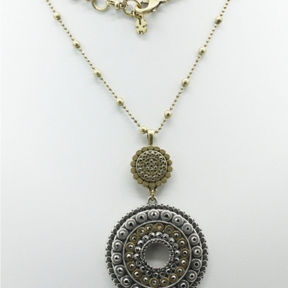 VTG Melladion Pendant Necklace Silver And gold Tone - Picture 5 of 6